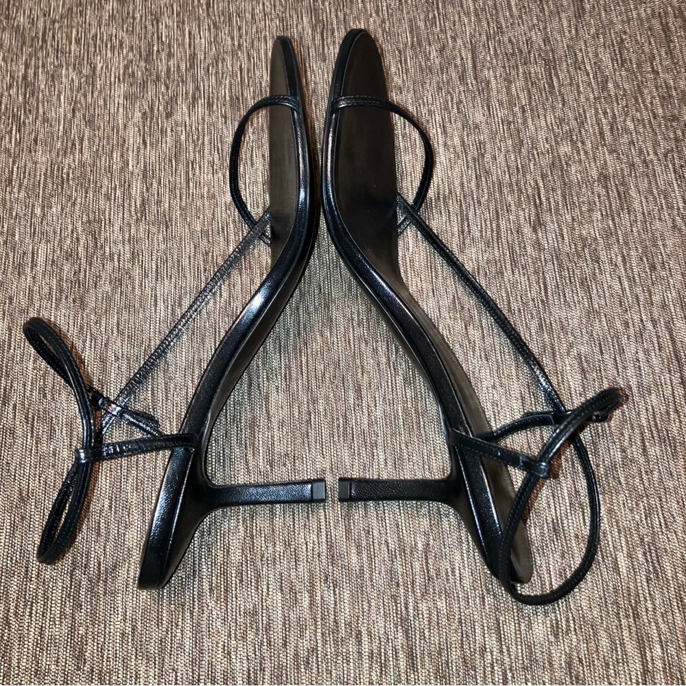 THE ROW Sandals BARE SANDAL Black KID LEATHER - Sz 8 M (EU 38) Made in Italy NEW - Picture 10 of 16